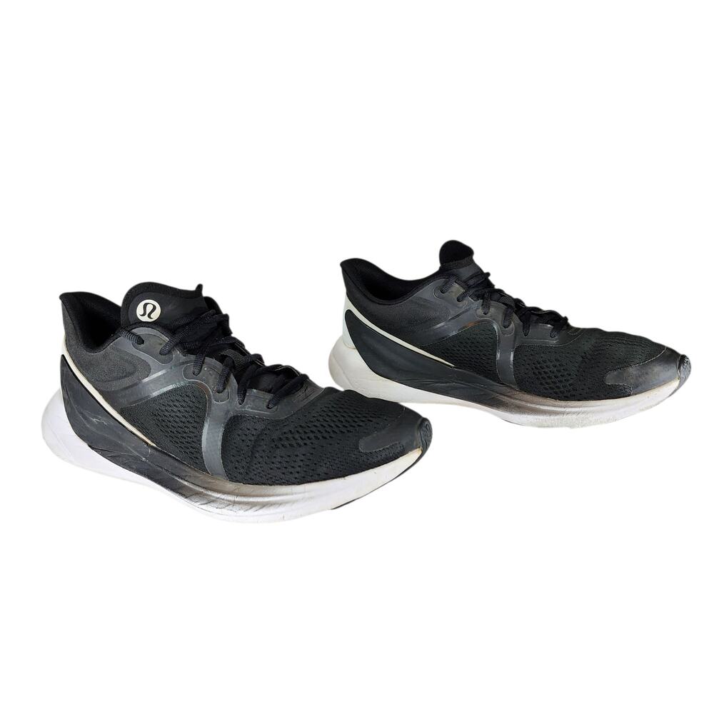 Lululemon Running Shoes Sz 9.5 Women BlissFeel Black White Jogging Athletic Lace